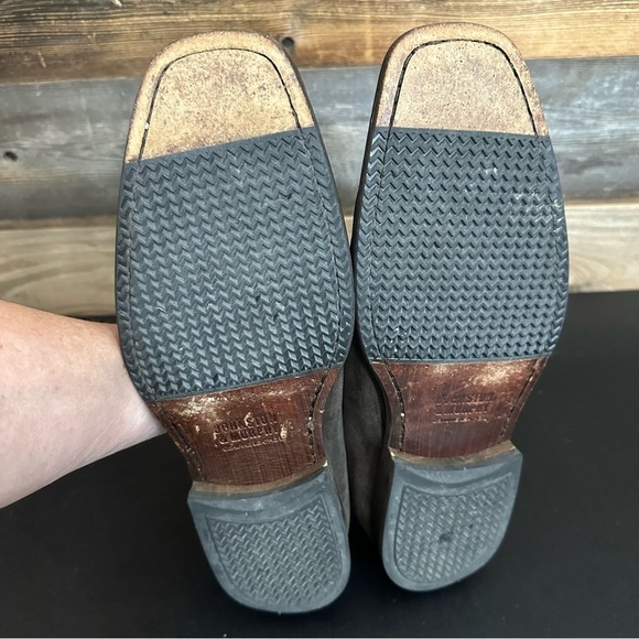 Johnston & Murphy Mens Size 10M Slip On Loafers Brown Suede Sheepskin Leather - Picture 8 of 10